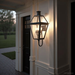 Urban Ambiance - Wall Sconce - UQL10194 English Country Outdoor Wall Sconce, 29.50''H x 13.50''W x 15.75''Dep, Earth Black Finish, Paris Collection - 