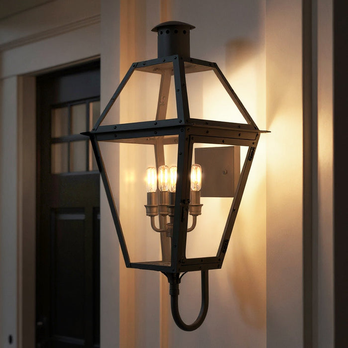UQL10194 English Country Outdoor Wall Sconce, 29.50''H x 13.50''W x 15.75''Dep, Earth Black Finish, Paris Collection