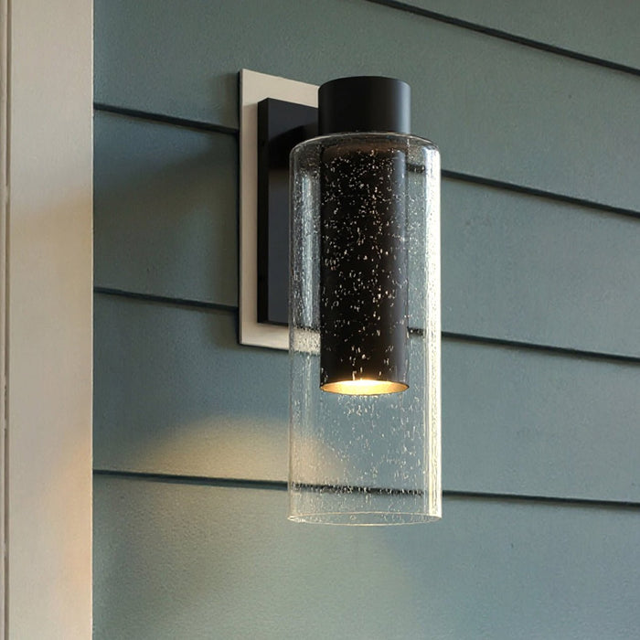 UQL10201 Cosmopolitan Outdoor Wall Sconce, 15.00''H x 5.25''W x 7.00''Dep, Matte Black Finish, Greenfield Collection