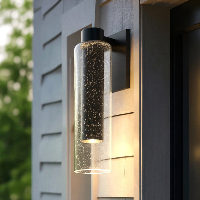 UQL10202 Cosmopolitan Outdoor Wall Sconce, 19.75''H x 5.25''W x 7.00''Dep, Matte Black Finish, Greenfield Collection