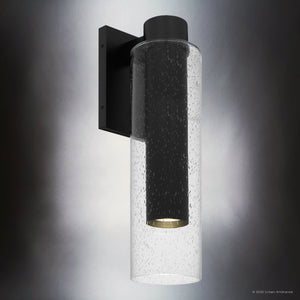 Urban Ambiance - Wall Sconce - UQL10202 Cosmopolitan Outdoor Wall Sconce, 19.75''H x 5.25''W x 7.00''Dep, Matte Black Finish, Greenfield Collection - 