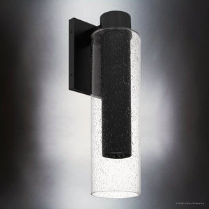 Urban Ambiance - Wall Sconce - UQL10202 Cosmopolitan Outdoor Wall Sconce, 19.75''H x 5.25''W x 7.00''Dep, Matte Black Finish, Greenfield Collection - 