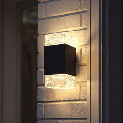 Urban Ambiance - Wall Sconce - UQL10210 Modern Rustic Outdoor Wall Sconce, 10.00''H x 4.75''W x 5.50''Dep, Matte Black Finish, Monrovia Collection - 