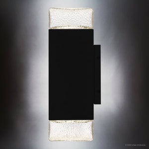 Urban Ambiance - Wall Sconce - UQL10211 Modern Rustic Outdoor Wall Sconce, 14.00''H x 4.75''W x 5.50''Dep, Matte Black Finish, Monrovia Collection - 