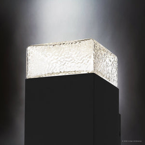 Urban Ambiance - Wall Sconce - UQL10211 Modern Rustic Outdoor Wall Sconce, 14.00''H x 4.75''W x 5.50''Dep, Matte Black Finish, Monrovia Collection - 