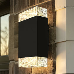 Urban Ambiance - Wall Sconce - UQL10211 Modern Rustic Outdoor Wall Sconce, 14.00''H x 4.75''W x 5.50''Dep, Matte Black Finish, Monrovia Collection - 