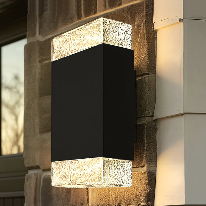 UQL10211 Modern Rustic Outdoor Wall Sconce, 14.00''H x 4.75''W x 5.50''Dep, Matte Black Finish, Monrovia Collection