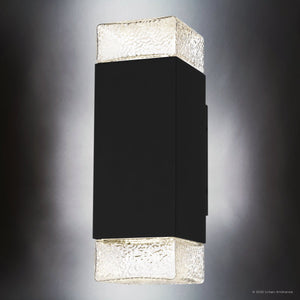 Urban Ambiance - Wall Sconce - UQL10211 Modern Rustic Outdoor Wall Sconce, 14.00''H x 4.75''W x 5.50''Dep, Matte Black Finish, Monrovia Collection - 