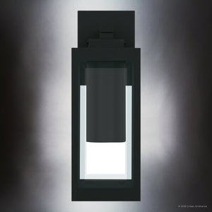 Urban Ambiance - Wall Sconce - UQL10230 Modern Outdoor Wall Sconce, 14.25''H x 5.00''W x 6.50''Dep, Earth Black Finish, Quincy Collection - 