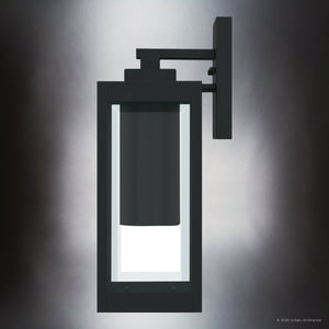 Urban Ambiance - Wall Sconce - UQL10230 Modern Outdoor Wall Sconce, 14.25''H x 5.00''W x 6.50''Dep, Earth Black Finish, Quincy Collection - 
