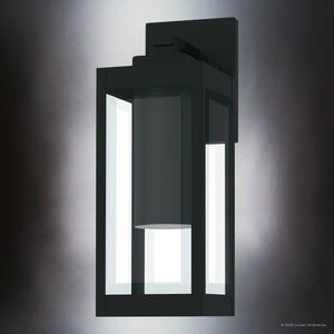Urban Ambiance - Wall Sconce - UQL10230 Modern Outdoor Wall Sconce, 14.25''H x 5.00''W x 6.50''Dep, Earth Black Finish, Quincy Collection - 