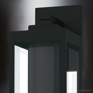 Urban Ambiance - Wall Sconce - UQL10230 Modern Outdoor Wall Sconce, 14.25''H x 5.00''W x 6.50''Dep, Earth Black Finish, Quincy Collection - 