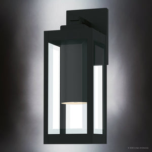 Urban Ambiance - Wall Sconce - UQL10230 Modern Outdoor Wall Sconce, 14.25''H x 5.00''W x 6.50''Dep, Earth Black Finish, Quincy Collection - 