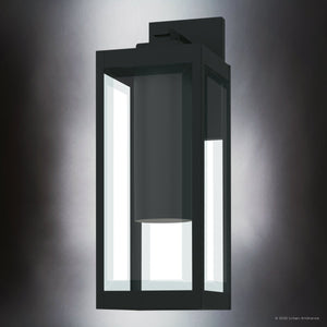 Urban Ambiance - Wall Sconce - UQL10231 Modern Outdoor Wall Sconce, 17.00''H x 6.00''W x 7.50''Dep, Earth Black Finish, Quincy Collection - 