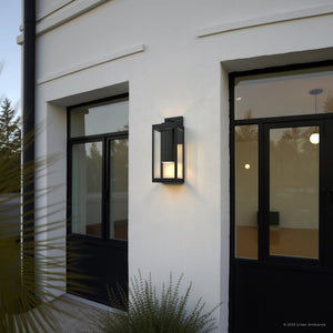 Urban Ambiance - Wall Sconce - UQL10231 Modern Outdoor Wall Sconce, 17.00''H x 6.00''W x 7.50''Dep, Earth Black Finish, Quincy Collection - 