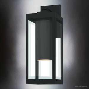 Urban Ambiance - Wall Sconce - UQL10231 Modern Outdoor Wall Sconce, 17.00''H x 6.00''W x 7.50''Dep, Earth Black Finish, Quincy Collection - 