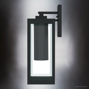 Urban Ambiance - Wall Sconce - UQL10231 Modern Outdoor Wall Sconce, 17.00''H x 6.00''W x 7.50''Dep, Earth Black Finish, Quincy Collection - 
