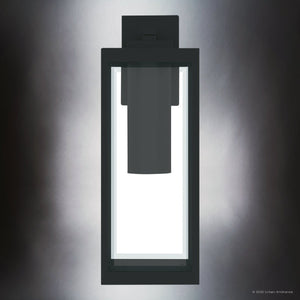 Urban Ambiance - Wall Sconce - UQL10232 Modern Outdoor Wall Sconce, 20.00''H x 7.00''W x 8.50''Dep, Earth Black Finish, Quincy Collection - 