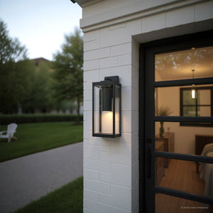 Urban Ambiance - Wall Sconce - UQL10232 Modern Outdoor Wall Sconce, 20.00''H x 7.00''W x 8.50''Dep, Earth Black Finish, Quincy Collection - 