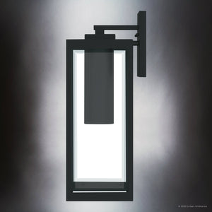 Urban Ambiance - Wall Sconce - UQL10232 Modern Outdoor Wall Sconce, 20.00''H x 7.00''W x 8.50''Dep, Earth Black Finish, Quincy Collection - 