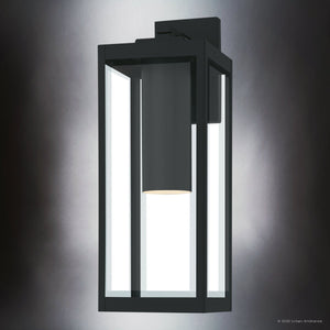 Urban Ambiance - Wall Sconce - UQL10232 Modern Outdoor Wall Sconce, 20.00''H x 7.00''W x 8.50''Dep, Earth Black Finish, Quincy Collection - 