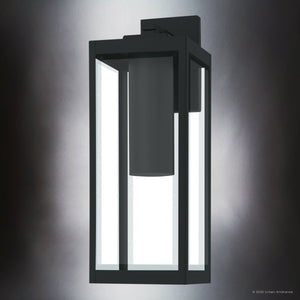 Urban Ambiance - Wall Sconce - UQL10232 Modern Outdoor Wall Sconce, 20.00''H x 7.00''W x 8.50''Dep, Earth Black Finish, Quincy Collection - 