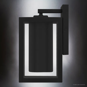 Urban Ambiance - Wall Sconce - UQL10233 Modern Outdoor Wall Sconce, 10.00''H x 5.75''W x 6.50''Dep, Earth Black Finish, Quincy Collection - 