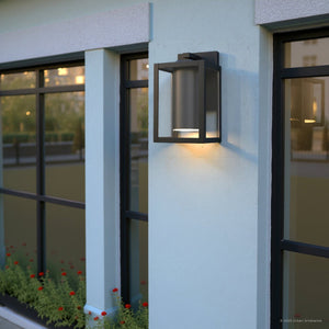 Urban Ambiance - Wall Sconce - UQL10233 Modern Outdoor Wall Sconce, 10.00''H x 5.75''W x 6.50''Dep, Earth Black Finish, Quincy Collection - 