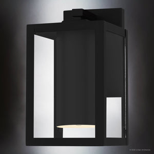 Urban Ambiance - Wall Sconce - UQL10233 Modern Outdoor Wall Sconce, 10.00''H x 5.75''W x 6.50''Dep, Earth Black Finish, Quincy Collection - 