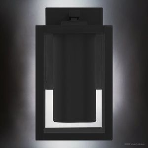 Urban Ambiance - Wall Sconce - UQL10233 Modern Outdoor Wall Sconce, 10.00''H x 5.75''W x 6.50''Dep, Earth Black Finish, Quincy Collection - 