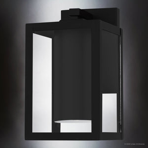 Urban Ambiance - Wall Sconce - UQL10233 Modern Outdoor Wall Sconce, 10.00''H x 5.75''W x 6.50''Dep, Earth Black Finish, Quincy Collection - 