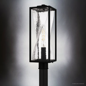 Urban Ambiance - Post Light - UQL10241 Contemporary Outdoor Post Light, 21.25''H x 7.00''W x 7.00''Dep, Matte Black Finish, Covington Collection - 
