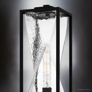 Urban Ambiance - Post Light - UQL10241 Contemporary Outdoor Post Light, 21.25''H x 7.00''W x 7.00''Dep, Matte Black Finish, Covington Collection - 