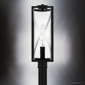 Urban Ambiance - Post Light - UQL10241 Contemporary Outdoor Post Light, 21.25''H x 7.00''W x 7.00''Dep, Matte Black Finish, Covington Collection - 