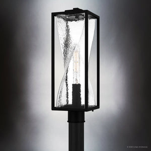 Urban Ambiance - Post Light - UQL10241 Contemporary Outdoor Post Light, 21.25''H x 7.00''W x 7.00''Dep, Matte Black Finish, Covington Collection - 