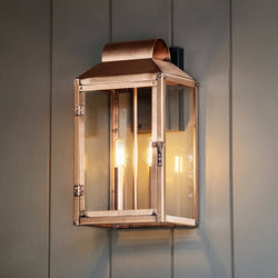 Urban Ambiance - Wall Sconce - UQL10250 Colonial Outdoor Wall Sconce, 15.5''H x 8''W x 7''Dep, Aged Copper Finish, Ashforden Collection - 