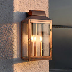 Urban Ambiance - Wall Sconce - UQL10251 Colonial Outdoor Wall Sconce, 19''H x 9.75''W x 9''Dep, Aged Copper Finish, Ashforden Collection - 