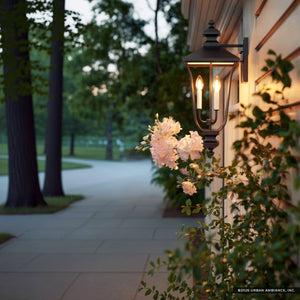 Urban Ambiance - Wall Sconce - UQL10261 Traditional Outdoor Wall Sconce, 25.25''H x 10''W x 11.25''Dep, Matte Black Finish, Casterleigh Collection - 