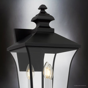 Urban Ambiance - Wall Sconce - UQL10261 Traditional Outdoor Wall Sconce, 25.25''H x 10''W x 11.25''Dep, Matte Black Finish, Casterleigh Collection - 