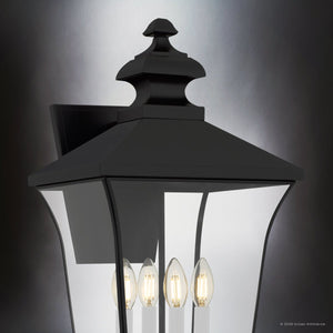Urban Ambiance - Wall Sconce - UQL10262 Traditional Outdoor Wall Sconce, 30.5''H x 12''W x 13.5''Dep, Matte Black Finish, Casterleigh Collection - 