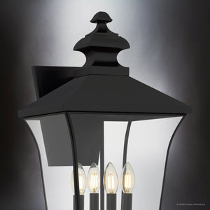Urban Ambiance - Wall Sconce - UQL10262 Traditional Outdoor Wall Sconce, 30.5''H x 12''W x 13.5''Dep, Matte Black Finish, Casterleigh Collection - 