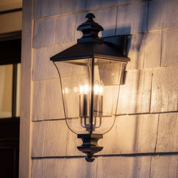Urban Ambiance - Wall Sconce - UQL10262 Traditional Outdoor Wall Sconce, 30.5''H x 12''W x 13.5''Dep, Matte Black Finish, Casterleigh Collection - 