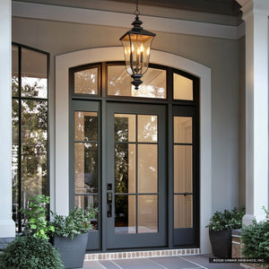 Urban Ambiance - Pendant - UQL10263 Traditional Outdoor Pendant, 27.5''H x 9.75''W x 9.75''Dep, Matte Black Finish, Casterleigh Collection - 