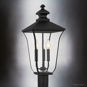 Urban Ambiance - Post Light - UQL10264 Traditional Outdoor Post Light, 22.75''H x 10''W x 10''Dep, Matte Black Finish, Casterleigh Collection - 