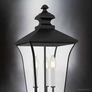 Urban Ambiance - Post Light - UQL10264 Traditional Outdoor Post Light, 22.75''H x 10''W x 10''Dep, Matte Black Finish, Casterleigh Collection - 
