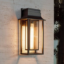 Urban Ambiance - Wall Sconce - UQL10271 Minimalist Outdoor Wall Sconce, 20.25''H x 10.5''W x 8.25''Dep, Matte Black Finish, Elderton Collection - 