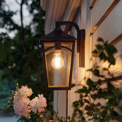 Urban Ambiance - Wall Sconce - UQL10280 Traditional Outdoor Wall Sconce, 12.5''H x 7''W x 8.5''Dep, Western Bronze Finish, Grenshaw Collection - 