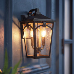 Urban Ambiance - Wall Sconce - UQL10281 Traditional Outdoor Wall Sconce, 14.5''H x 8.25''W x 9.75''Dep, Western Bronze Finish, Grenshaw Collection - 