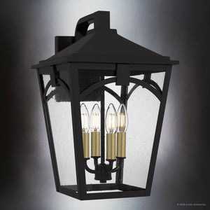 Urban Ambiance - Wall Sconce - UQL10282 Traditional Outdoor Wall Sconce, 17.25''H x 10.75''W x 12.25''Dep, Western Bronze Finish, Grenshaw Collection - 