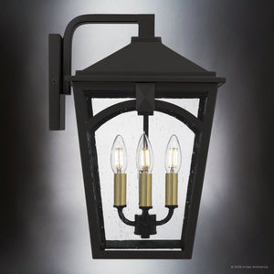 Urban Ambiance - Wall Sconce - UQL10282 Traditional Outdoor Wall Sconce, 17.25''H x 10.75''W x 12.25''Dep, Western Bronze Finish, Grenshaw Collection - 